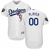 Dodgers White Men's 2018 World Series Flexbase Customized Jersey,baseball caps,new era cap wholesale,wholesale hats